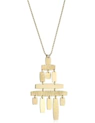 Shaesby "Cypress" 14k Yellow Gold Geometric Chandelier Necklace