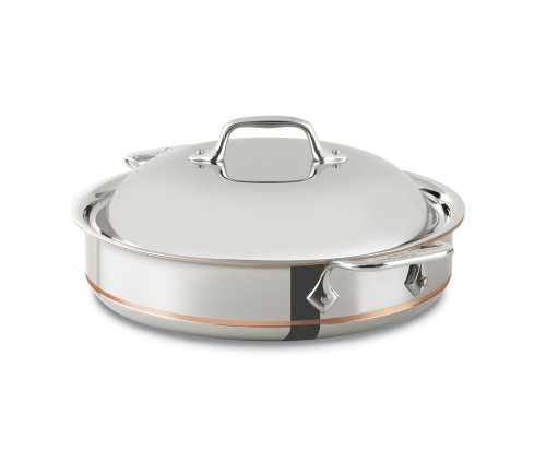 All-Clad 640318 SS Copper Core 5-Ply Bonded Dishwasher Safe Sauteuse with Domed Lid Cookware, 3-Quart, Silver On Sale