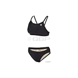 TYR Sport Women’s Solid Diamondback Workout Bikini Swim Suit,Black,S