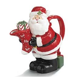 Santa With Christmas Stocking And Gifts Teapot Delightful Holiday Teapot by Ho Ho Ho Collection