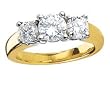 14Kt Gold 3/4 ctw. Round Cut Three-Stone Diamond Ring - (I-J;I1-I2)