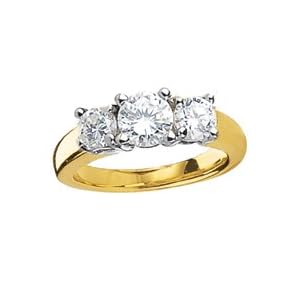 14Kt Gold 1.50 ctw. Round Cut Three-Stone Diamond Ring