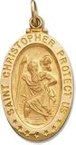 14K Gold Saint Christopher Medal