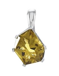 Genuine IceCarats Designer Jewelry Gift Sterling Silver Gen Olive Qua Pen Enhancer. 20.00X16.00Mm Genuine Olive Quartz Pendant Enhancer Gen Olive Qua Pen Enhancer In Sterling Silver