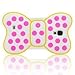 I Need Lovely 3D Pink Dots Yellow Frame Bow-knot Soft Silicone Case Cover Compatible for Samsung Galaxy S4 I9500(White)