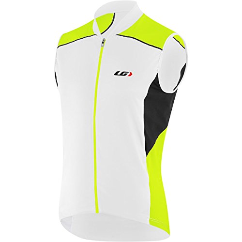 Louis Garneau Men's Mistral Vent Sleeveless Cycling Jersey, White/Bright Yellow, X-Large