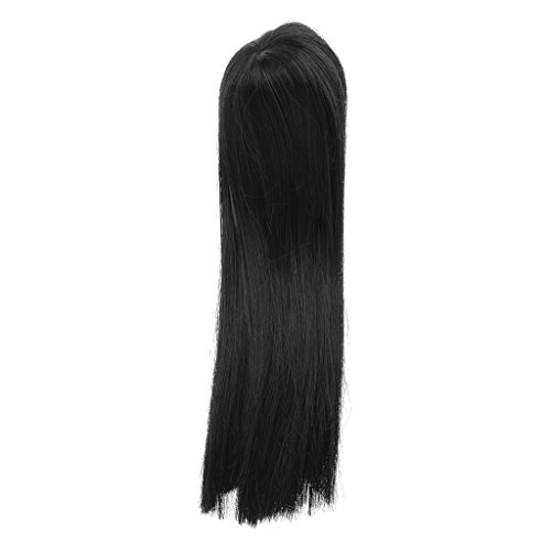 Long Black Straight Hair Wig Hairpiece for 1/6 BJD SD DOD DZ Dollfie Dolls