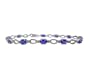 14k White Gold 4x3mm Oval Sapphire Bracelet w/ Diamond Accents (HS-SI2 0.02ctw)