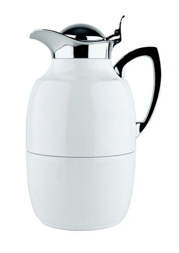Alfi Juwel 1-Liter Carafe, White Lacquered Brass with Chrome Plated Trim