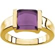 14K Yellow Gold Cabochon Amethyst Ring