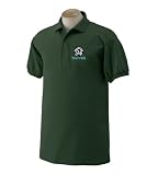 Custom embroidered mean face soccer ball design on polo shirt