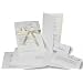 Einladungskarten-Set "Pergament" zur Hochzeit - elegant in Creme-Wei� mit Satinband - f�r 20 Sendungen / 40 G�ste - alles inkl.: Einladungen, Tischkarten, Men�karten, Danksagungen - zum einfachen Selbst-Bedrucken