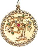 Heart Edge Tree of Life on Disc, 14K Gold Charm