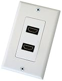DUAL WHT HDMI WALL PLATE