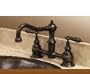 American Bath Factory Deck Mount Bridge Longneck Lavatory Faucet in Polished Brass