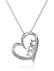 Sterling Silver Diamond Accent Mom Heart Pendant Necklace, 18"
