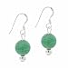  : STERLING SILVER 6MM GENUINE AVENTURINE STONE BEAD BEADED DANGLE HOOK EARRINGS
