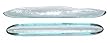 Clear Recycled Art Glass Large Olive Boat 16"L Set / 2
