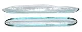 Clear Recycled Art Glass Large Olive Boat 16"L Set / 2