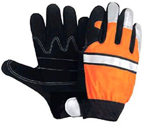 High Visibility Split Cowhide Leather Riding Gloves - Medium