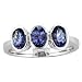 14k White Gold Oval Tanzanite and Diamond Ring 1.17 TCW
