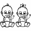 Baby Sticker For Twins With Text - Motif Z27-jm 16 Cm by MY-BABY-SHOP