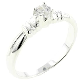 Size 7 Round Cz Ring Sterling Silver Jewelry Fashion