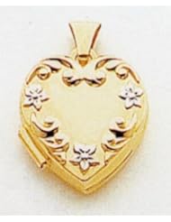 14kt Gold & Rhodium Heart Locket - XL183