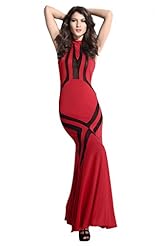 Geometric Print Summer Polyester/Spandex Halter Mesh Lace  Dress