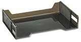 Rubbermaid 16003 Basic Side Load Stackable Tray, 3 High, Letter Size, Smoke, Carton of 6