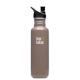 Klean Kanteen Stainless Steel 27 Ounce Water Bottle with 2.0 Sports Cap, Tree Bark