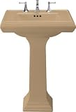 Kohler 27 Centerset Fireclay Bathroom Sink with Overflow and 3 Pre Drilled Faucet Holes from the Memoirs Collection Mexican Sand - K-2258-4-33