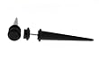 Fake Acrylic Taper - Black - 16g Wire Stud - 2 Gauge - 43.75mm Length - Sold as a Pair