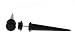 Fake Acrylic Taper - Black - 16g Wire Stud - 2 Gauge - 43.75mm Length - Sold as a Pair