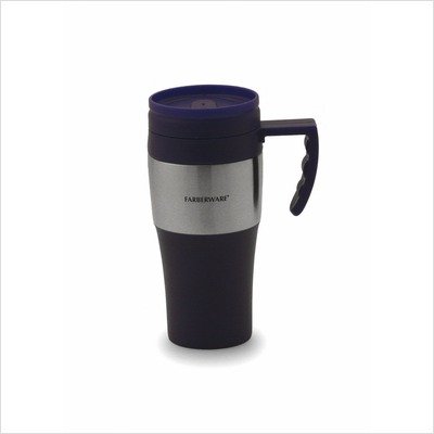 Travel Mug with Stainless Steel Accents in Blue (Set of 2)