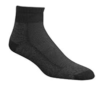 Wigwam Men's Cool-Lite Mid Hiker Pro Quarter Length Sock,Large,Black w/Charcoal
