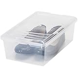 IRIS 10-Piece Shoe Storage Box, 6-Quart, Clear