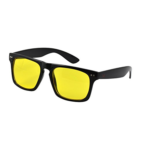 OX Legacy Blue Light Blocking Glasses, Yellow Lens, Black Computer