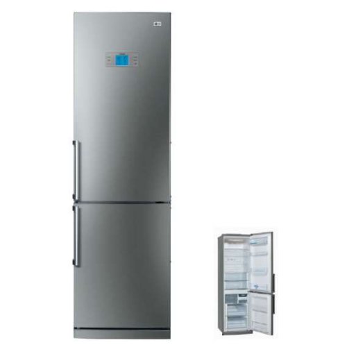 LG Electronics GR-B459BNGZ Kühlkombi / Kühl-Gefrier-Kombi / A++ / 200 cm Höhe / 224 kWh/Jahr / 230 L Kühlteil / 102 L Gefrierteil / Brushed Steel / 4 Security-Glas-Abstellflächen