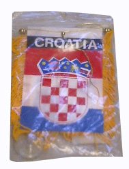 Croatian Flag with String and Suction Cap, 4x6 in.