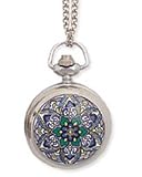 Multi Colored Moroccan Design Pendant Watch Necklace