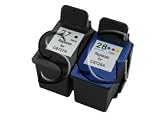 2 Pack. Refurbished cartridges for HP 27 HP 28. Includes Sophia Global Brand Cartridges for 1ea HP 27 Black + 1ea HP 28 Tri Color.