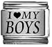 Clearly Charming I Heart my Boys Laser Etched Italian Charm