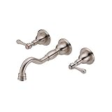 Danze D316557BN Opulence Double-Handle Wall Mount Lavatory Faucet, Brushed Nickel