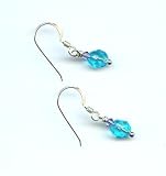 Aqua Czech Fire Polished Bead Earrings