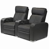 Home Cinema Seating (2 Seater Black Leather)