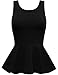 FPT Womens Cotton Spandex Sleeveless Peplum Top (S-3XL)