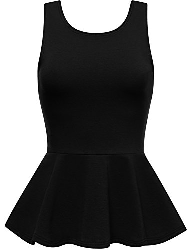 FPT Womens Cotton Spandex Sleeveless Peplum Top (S-3XL)