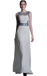 Round Neck Draped Lace Chiffon/Polyester Evening Dress/Bridesmaid Dress/Party Dress/Wedding Dress 