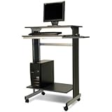 Buddy Products Euroflex Standup Fixed Height Workstation, 19.625 x 44.25 x 29.5 Inches, Charcoal and Silver